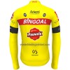 Wielershirt 2022 Bingoal Pauwels Sauces WB Lange Mouw Rood Neongeel